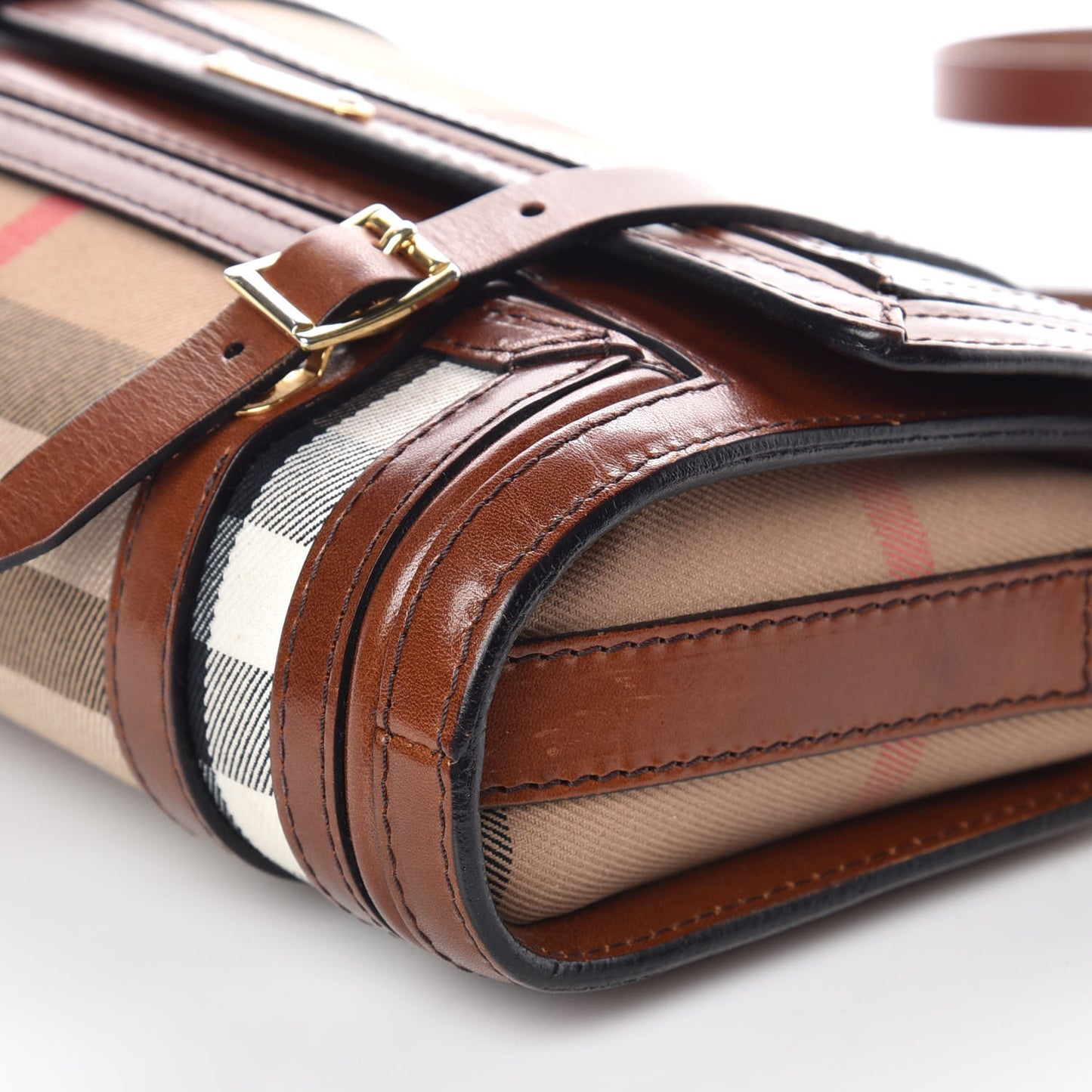 House Check Bridle Calfskin Doyle Crossbody Bag Dark Tan