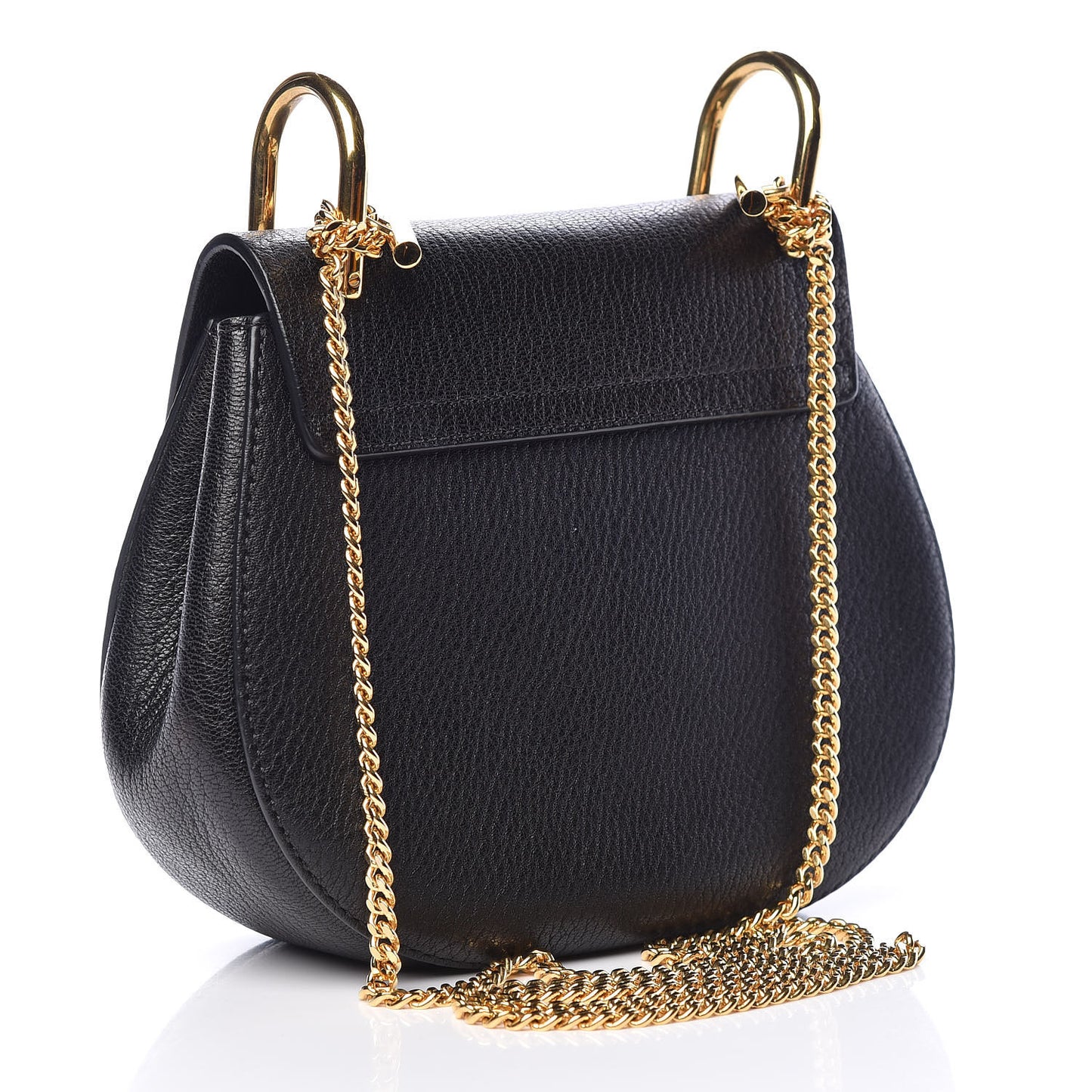 Grained Lambskin Mini Drew Shoulder Bag Black