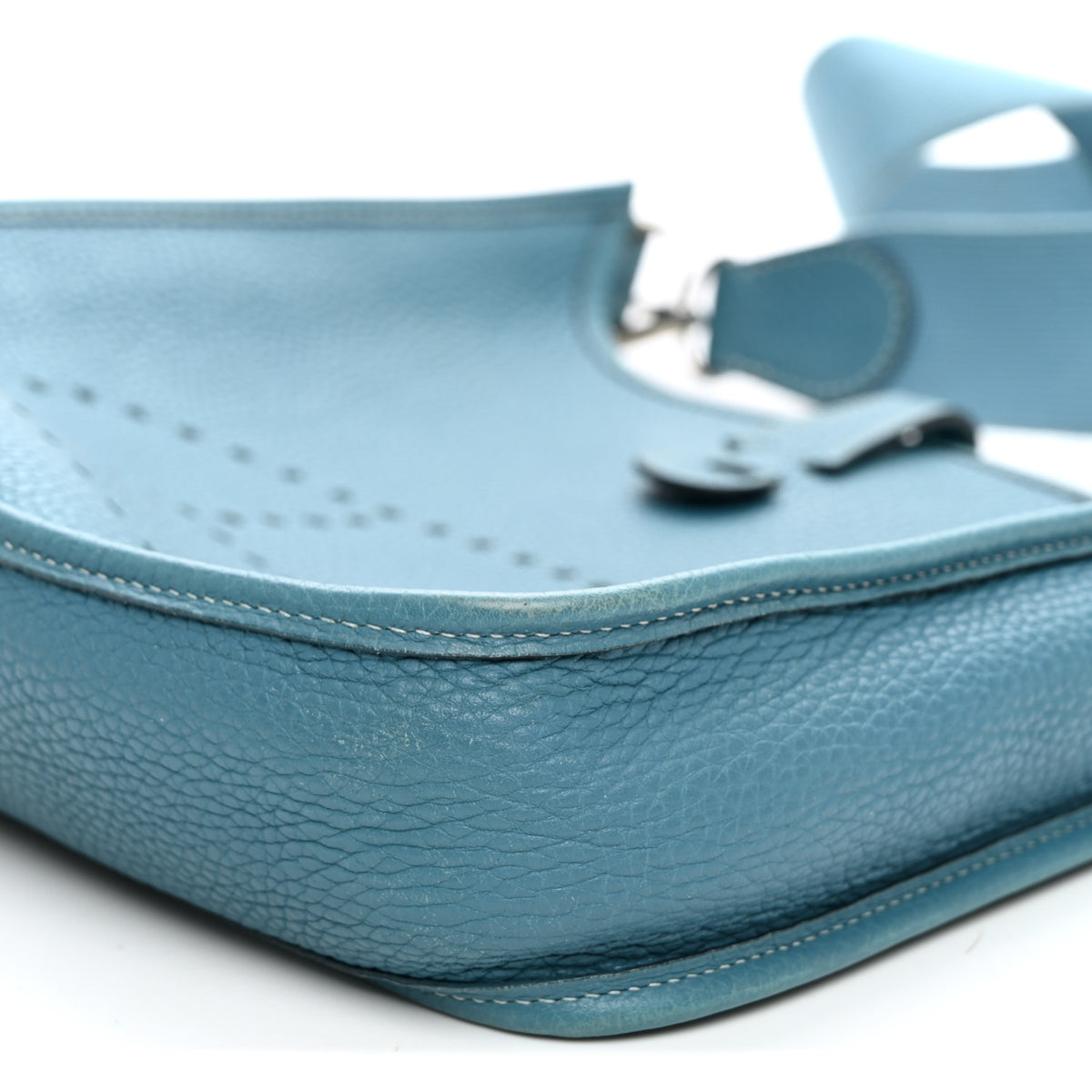 Hermes Taurillon Clemence Evelyne PM Blue Jean 10 of 11