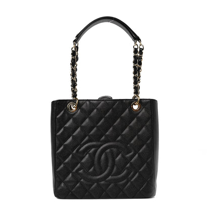 Chanel Caviar Quilted Petit Shopping Tote PST Black 1 of 7