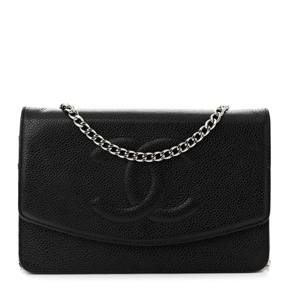 Chanel Caviar Timeless CC Wallet On Chain WOC Black 1 of 12