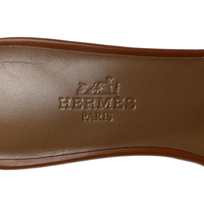 Hermes Calfskin Oasis Sandals 35 Gold 6 of 9