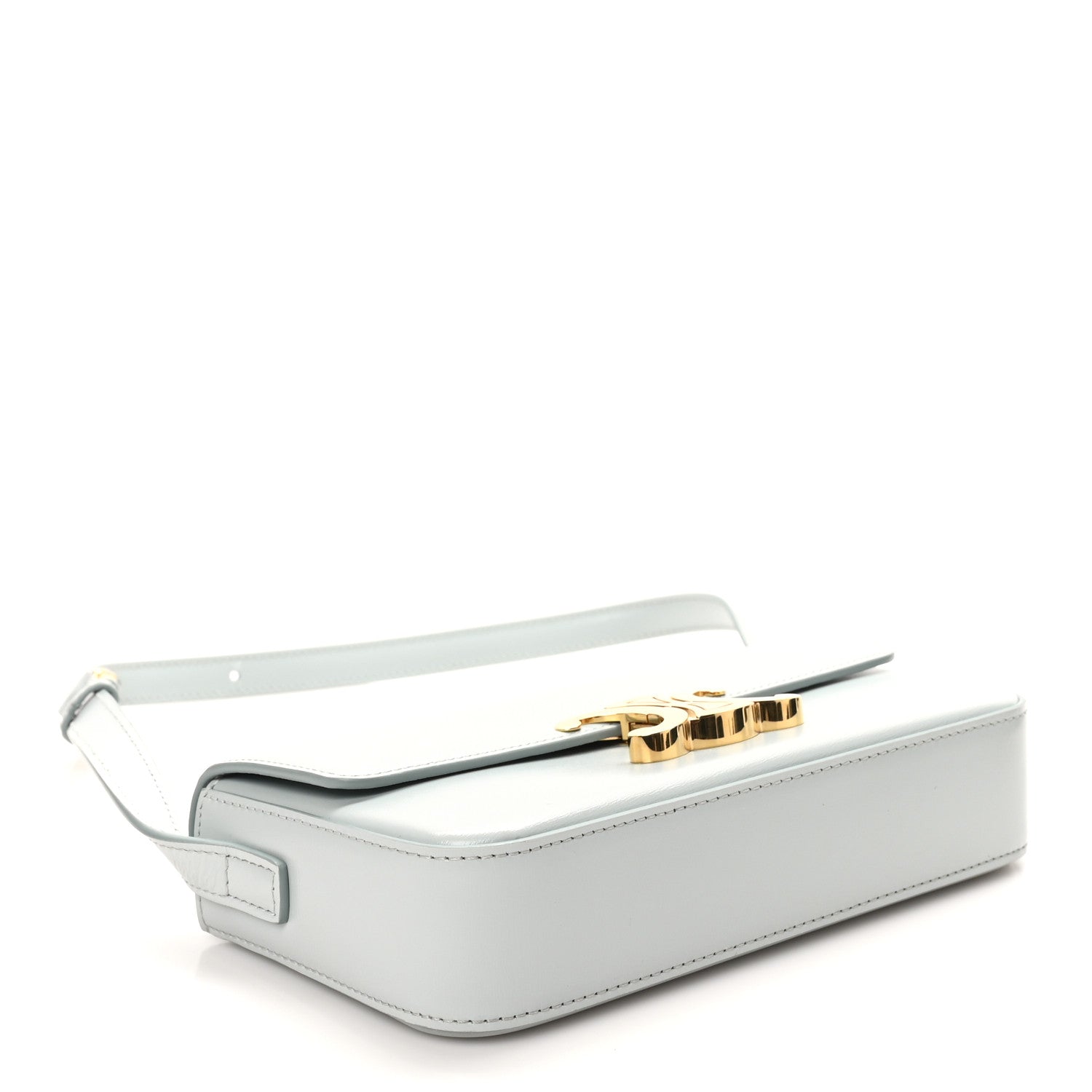 Celine Shiny Calfskin Triomphe Shoulder Bag Soft Blue 4 of 10
