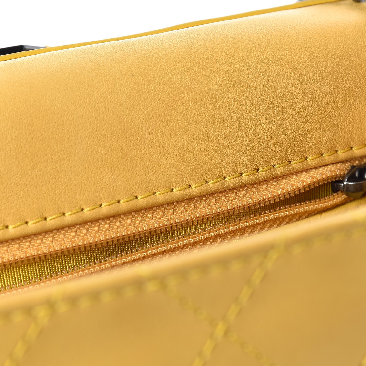 Chanel Calfskin Stitched Urban Luxury Top Handle Bag Yellow 15 of 20