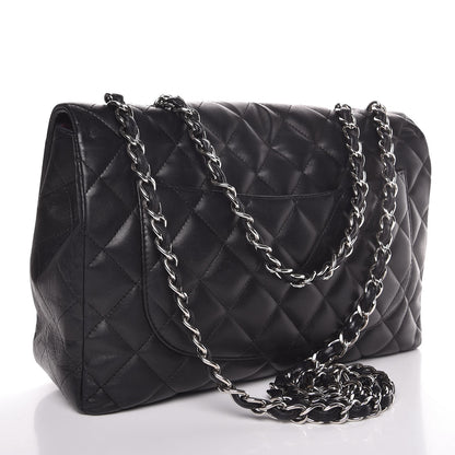 Chanel Lambskin Quilted Jumbo Single Flap Black 4 of 8