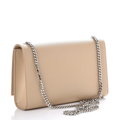 Saint Laurent Grain De Poudre Medium Monogram Kate Satchel Nude Powder 3 of 7