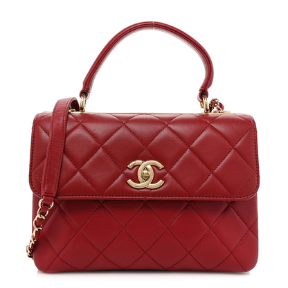 Chanel Lambskin Quilted Small Trendy CC Flap Dual Handle Bag Red 1 of 16