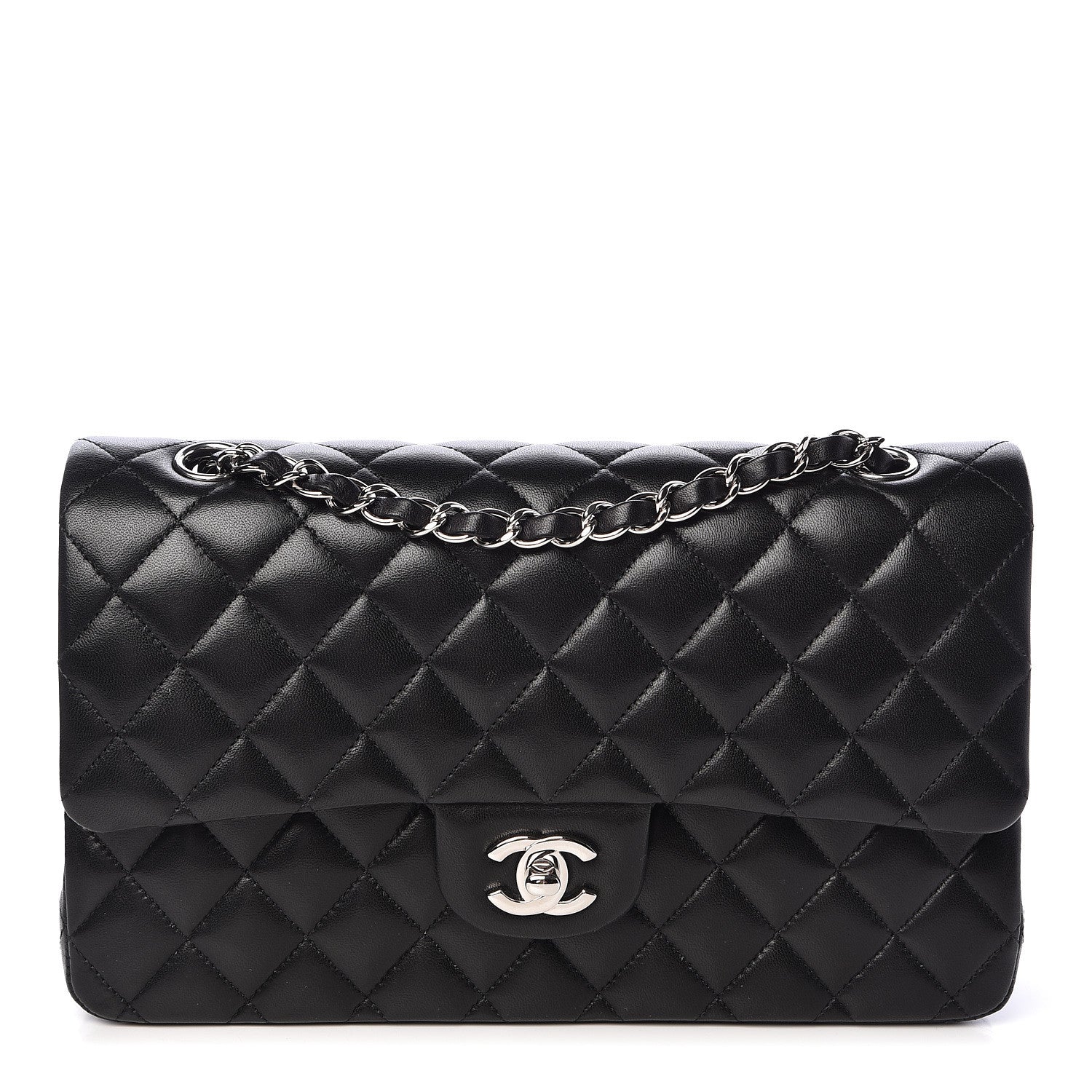 Chanel Lambskin Quilted Medium Double Flap Black 1 of 11