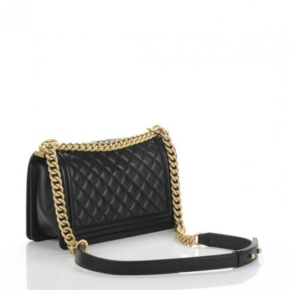 Chanel Lambskin Quilted Medium Boy Flap Black 3 of 7