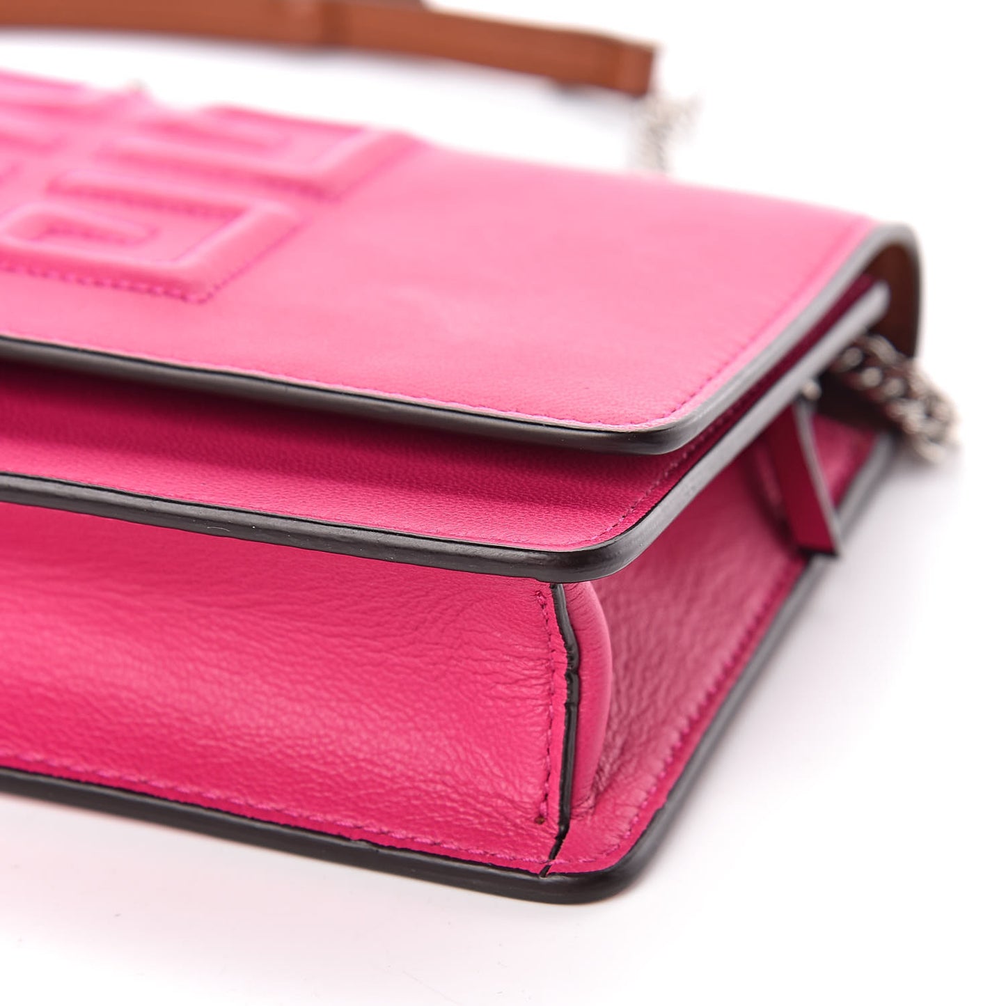 Lambskin Emblem Chain Wallet Cyclamen
