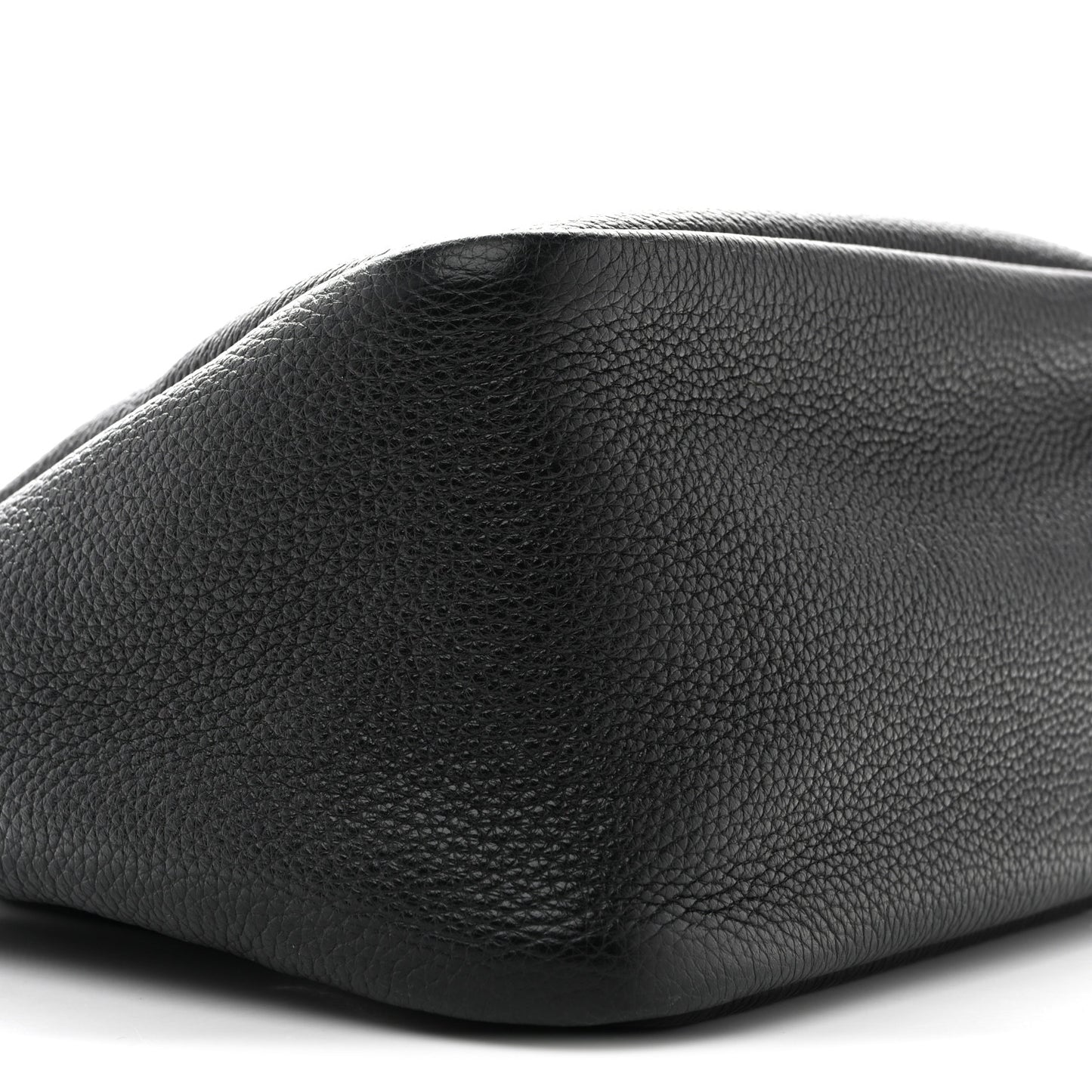 Vitello Daino Soft Mini Zippered Top Handle Bag Black