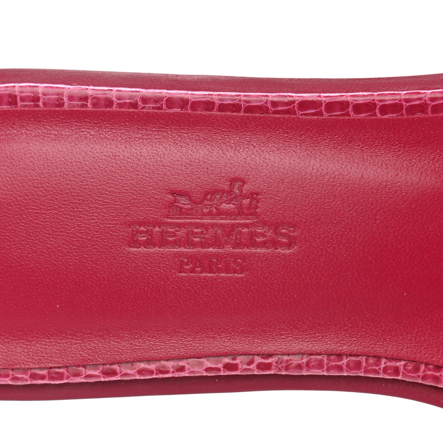 Hermes Lizard Oran Sandals 36 Fuchsia 7 of 8