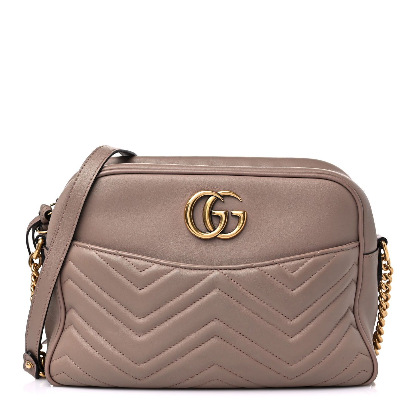 Calfskin Matelasse Medium GG Marmont Chain Shoulder Bag Porcelain Rose