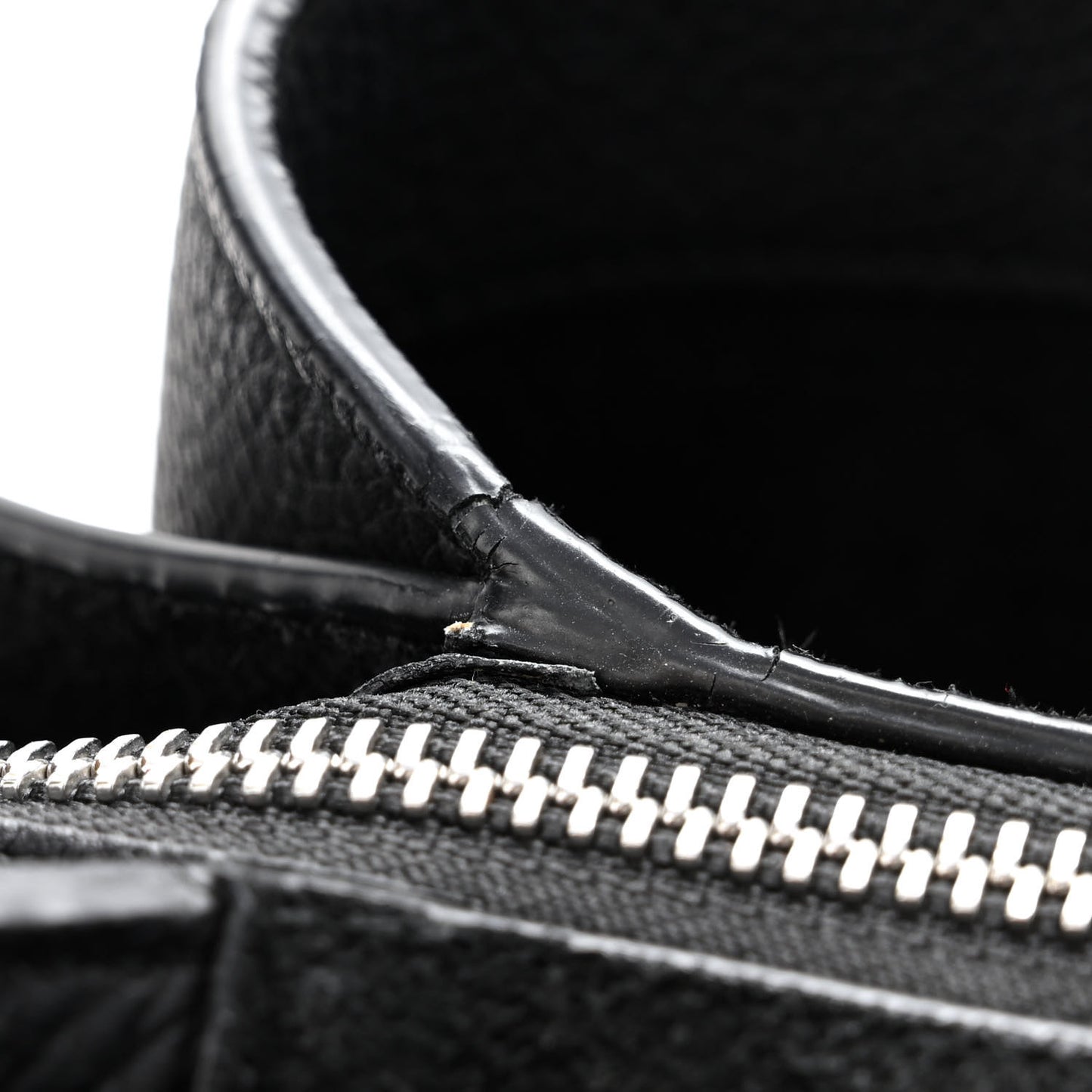 Baby Grained Calfskin Medium Tri-Fold Bag Black