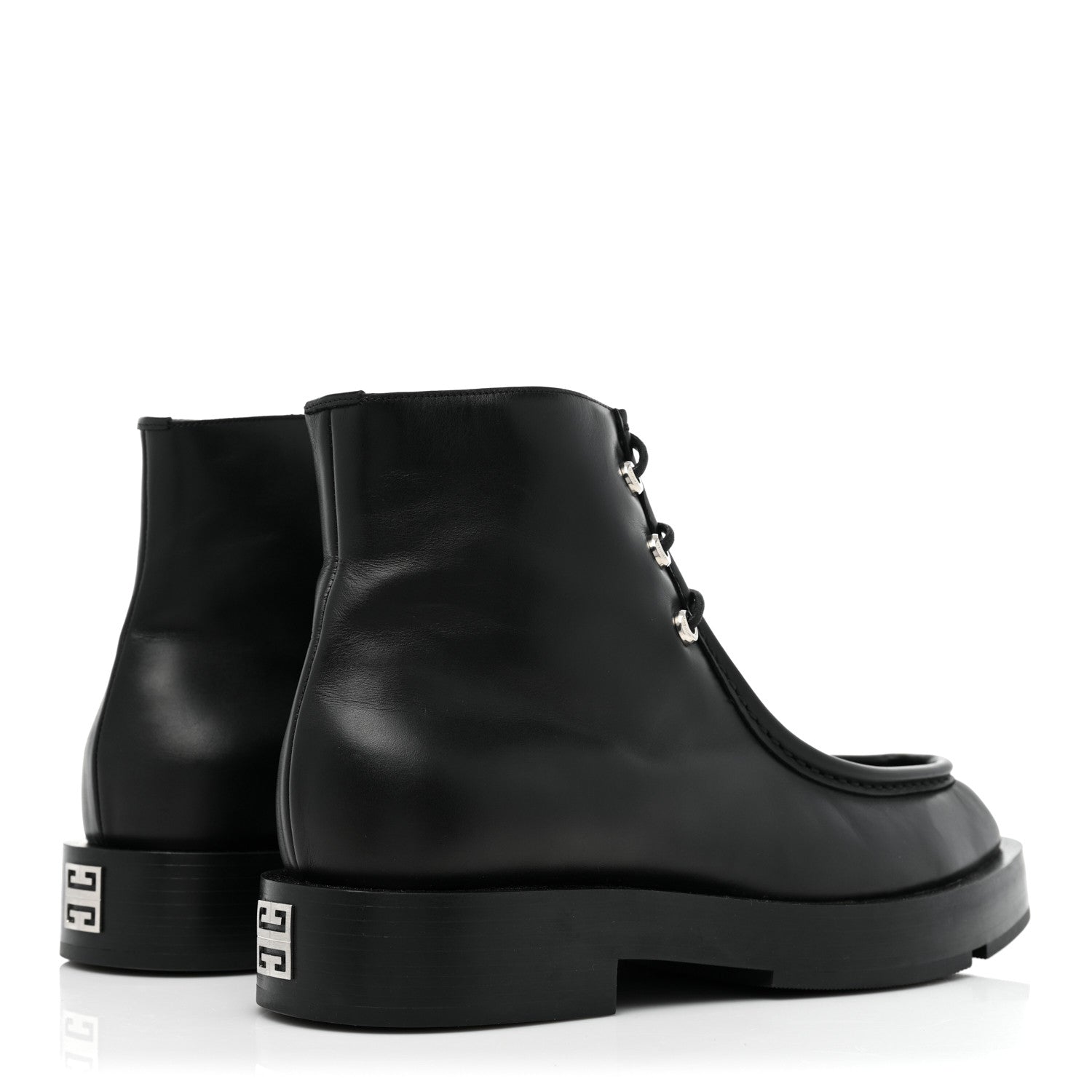 Givenchy Box Calfskin Squared Laced Up Ankle Boots 40 Black 5 of 12