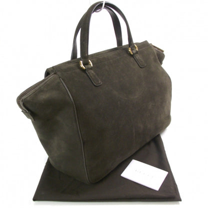 Gucci Suede Medium 1973 Top Handle Satchel Olive 3 of 11
