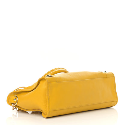 Balenciaga Chevre Silver Metallic Edge Hardware City Jaune Epi 4 of 11