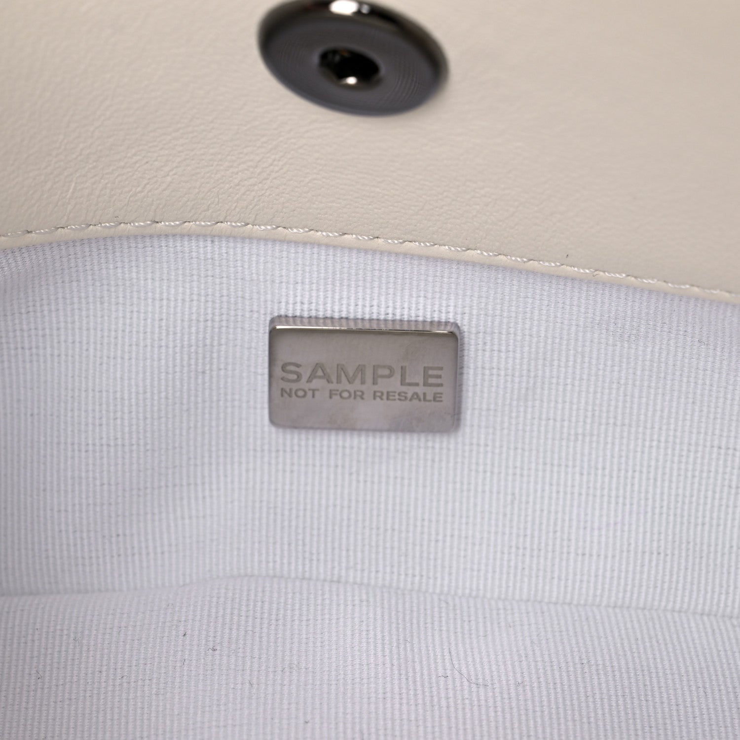 Chanel Printed Lambskin Logo CC Envelope Clutch With Chain White 10 of 13