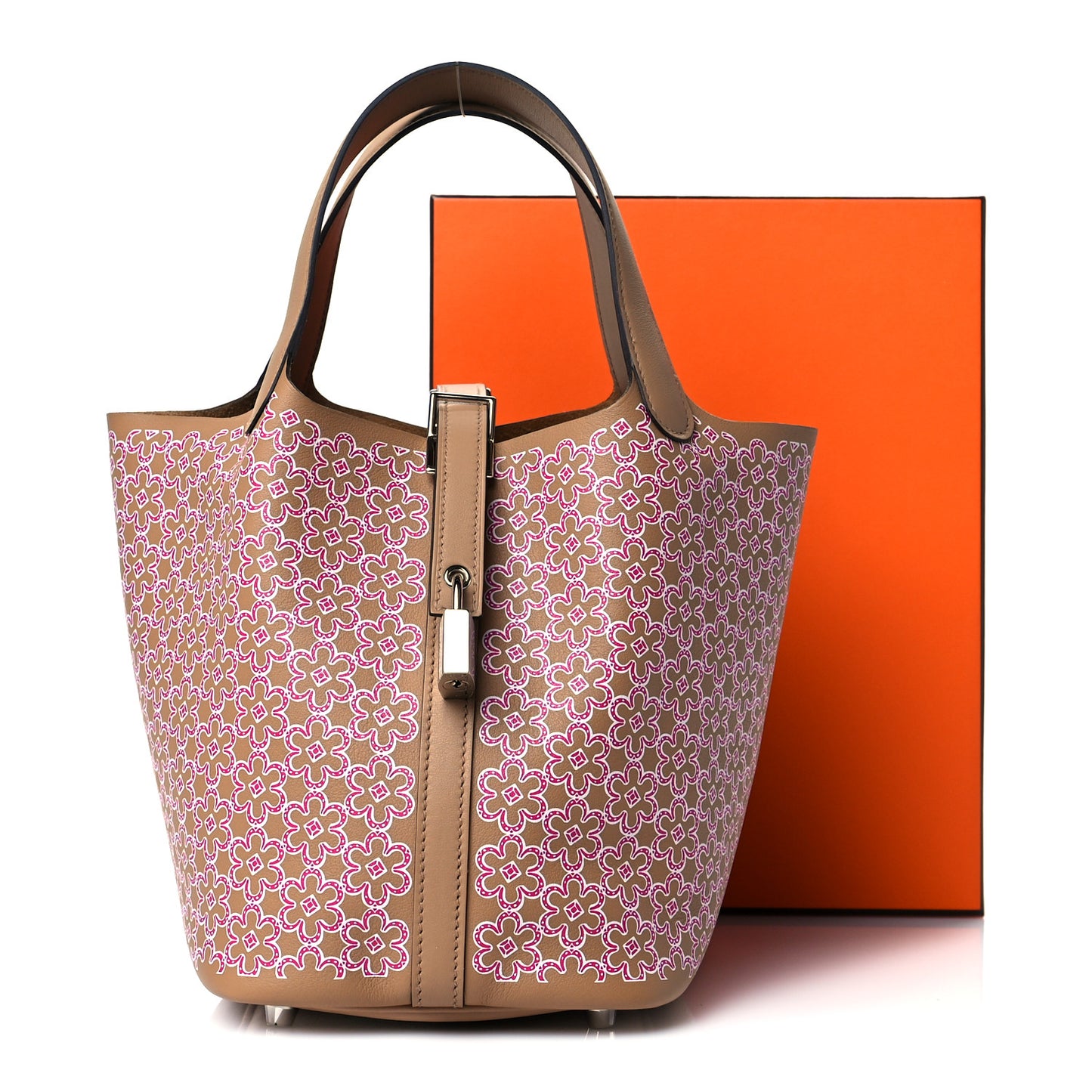 Swift Lucky Daisy Picotin Lock 18 PM Chai Rose White