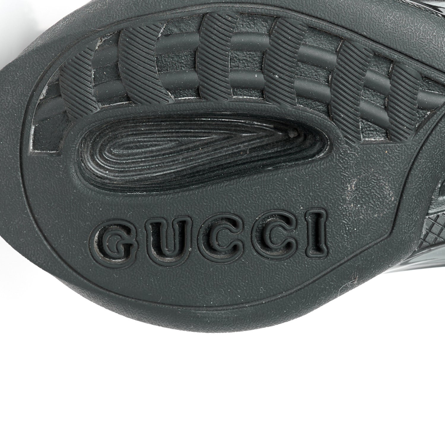 Gucci Tela Retino Mesh Crystal Suede GG Monogram Womens Gucci Run Sneakers 39 Black Silver 7 of 11