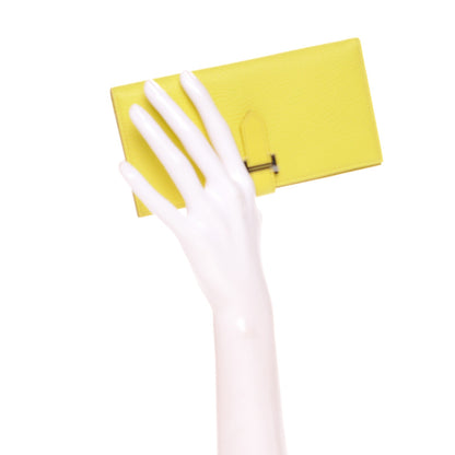 Hermes Chevre Mysore Bearn Gusset Wallet Lime 2 of 6