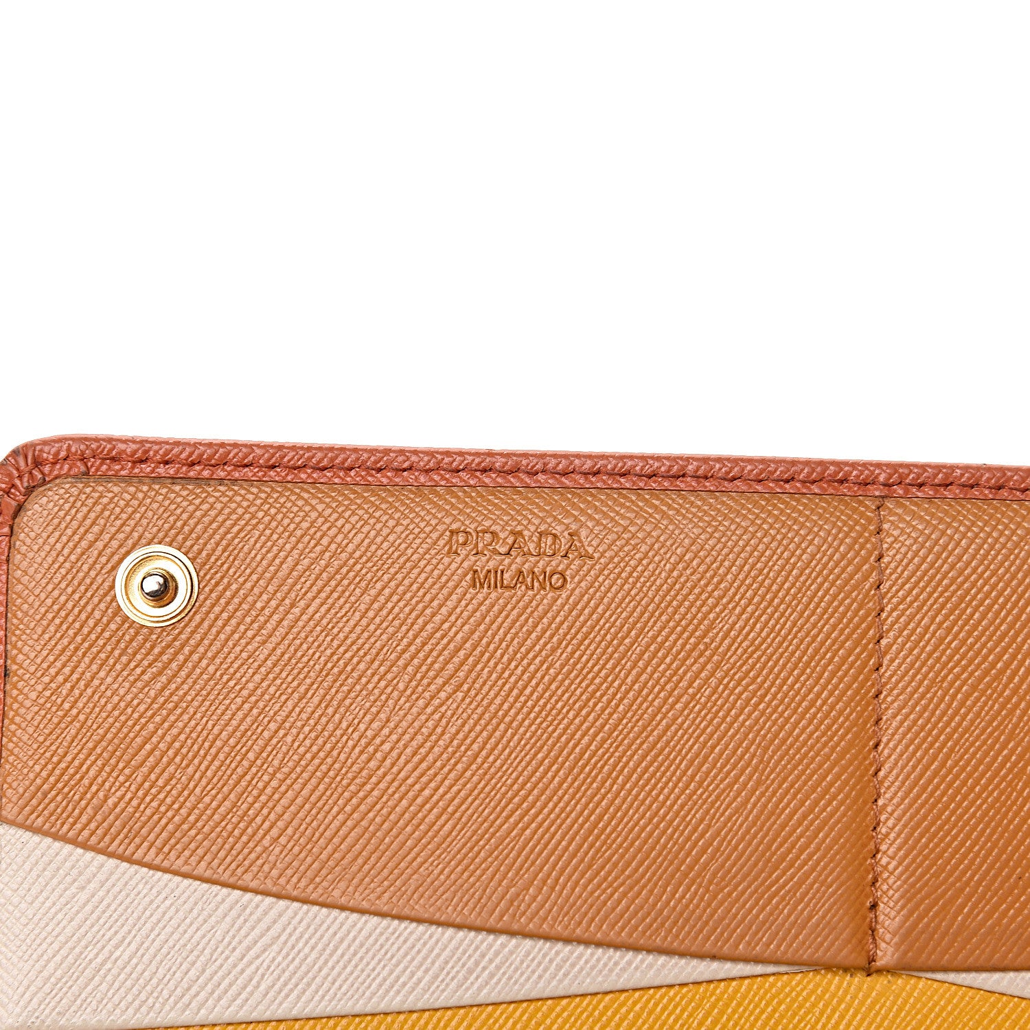 Prada Saffiano Multicolor Continental Flap Wallet Papaya 6 of 16