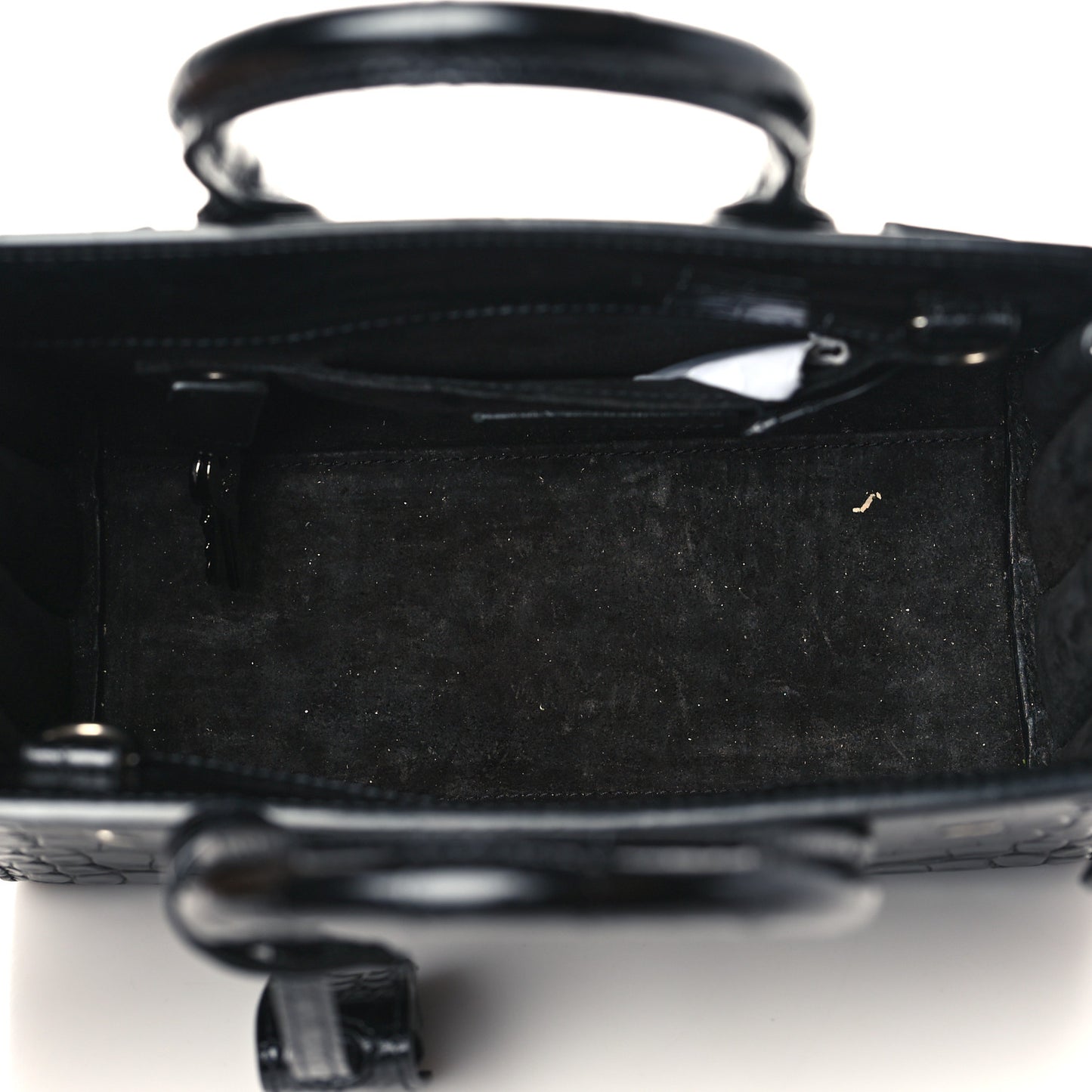 Calfskin Crocodile Embossed Nano Sac De Jour Black