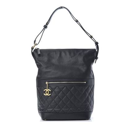 Chanel Grained Calfskin Quilted Casual Style Hobo Black 1 of 10