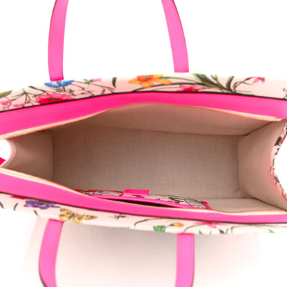 Gucci Canvas Large Flora Tote Pink Multicolor Fuchsia 5 of 10