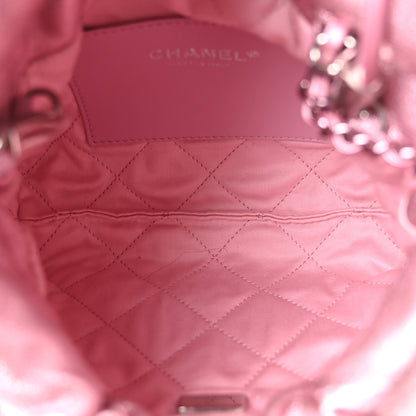 Chanel Metallic Lambskin Lacquered Monochrome Quilted Mini Chanel 22 Pink 4 of 9