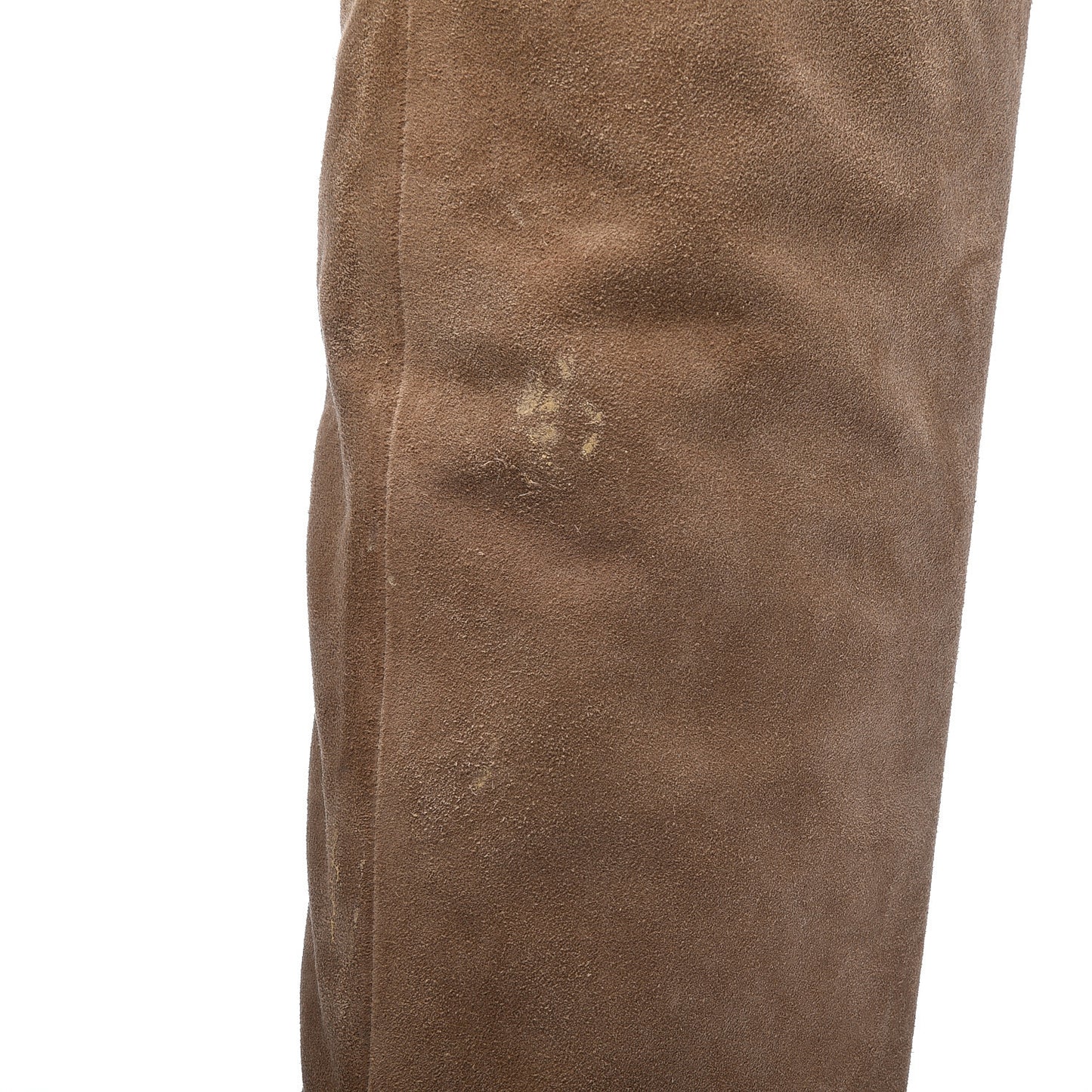 Suede Calfskin Chain Around High Boots 38.5 Beige