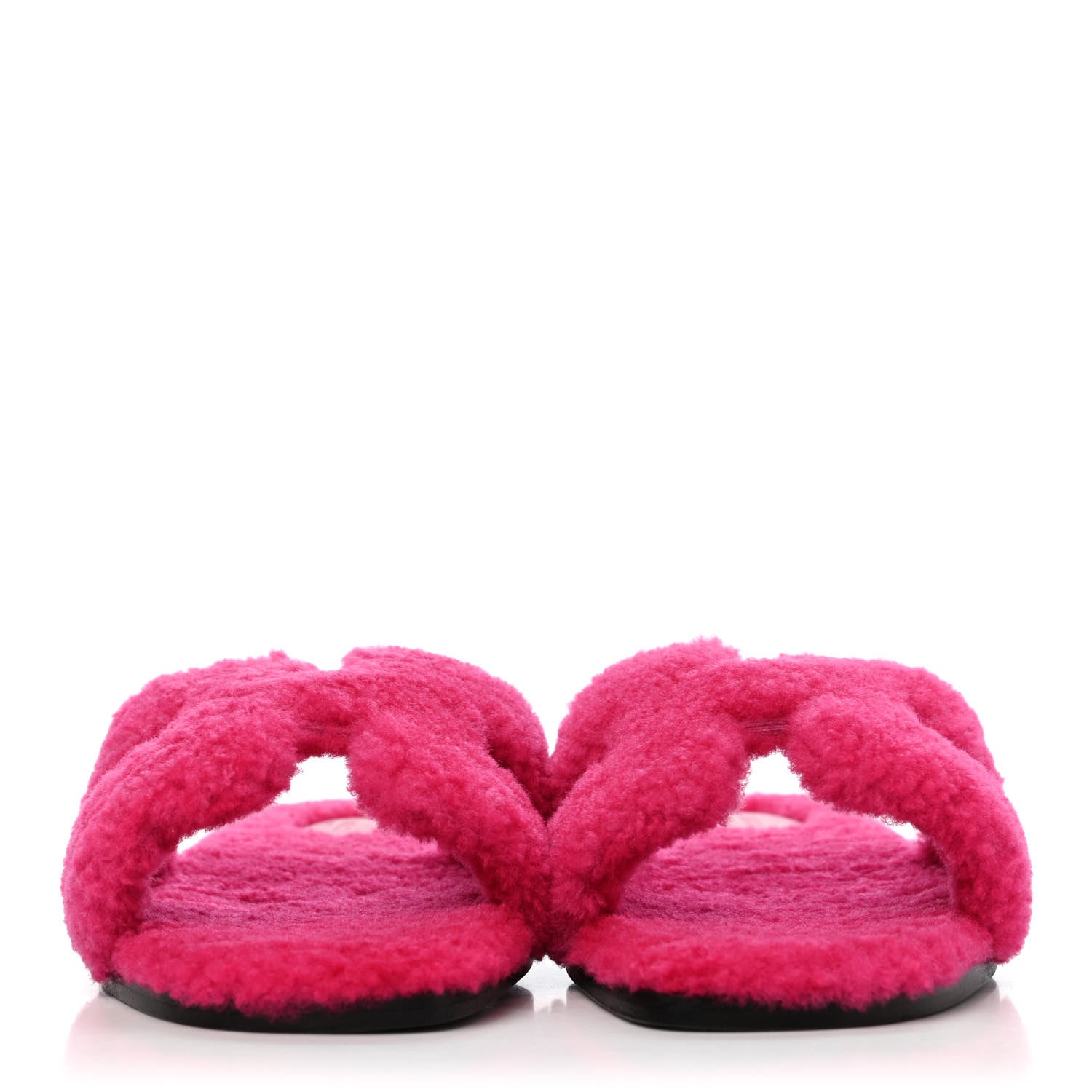 Hermes Woolskin Oran Sandals 38 Rose Fuchsia 2 of 4