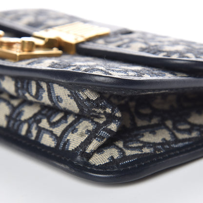 Christian Dior Oblique Small DiorAddict Flap Bag Navy Blue 9 of 13