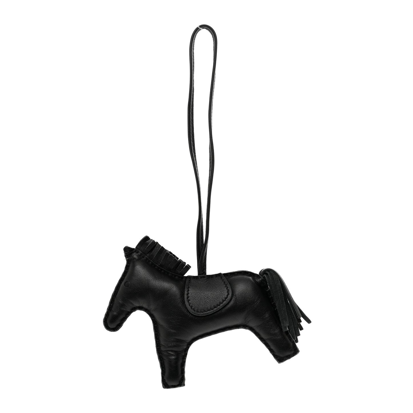 Milo Lambskin Grigri Rodeo Horse Bag Charm MM So Black