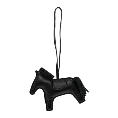 Hermes Milo Lambskin Grigri Rodeo Horse Bag Charm MM So Black 1 of 4