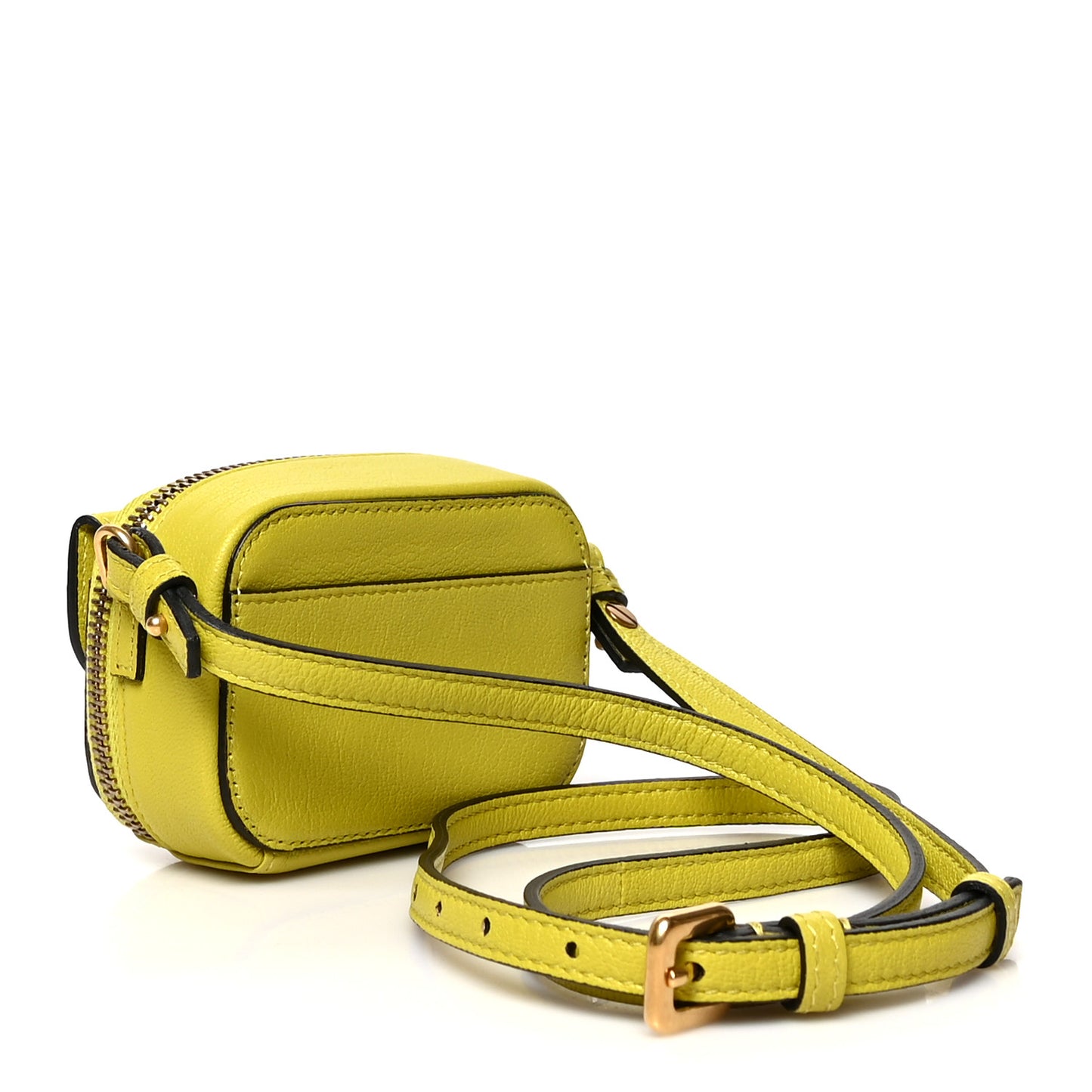 Goatskin Mini Saddle Shoulder Strap Pouch Lime