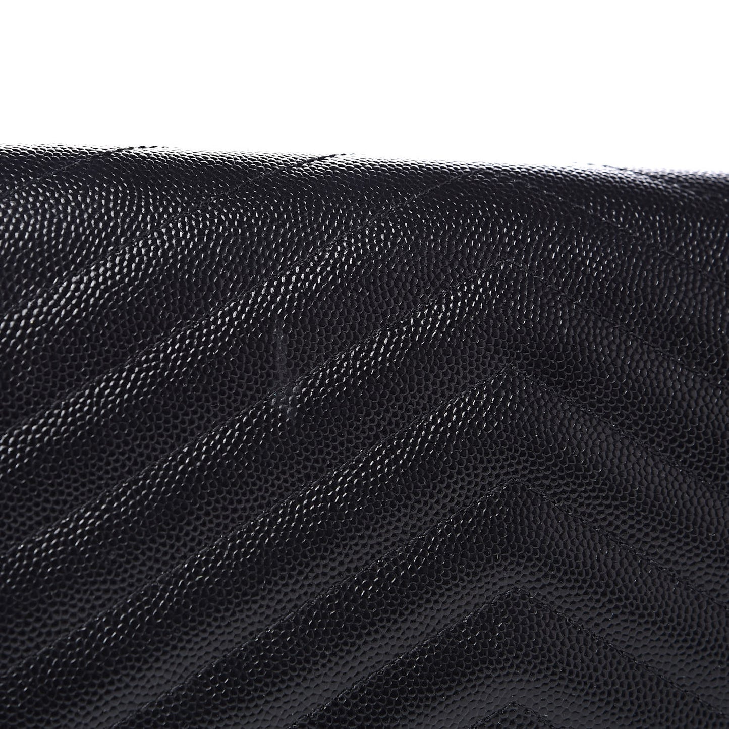 Grain De Poudre Matelasse Chevron Small Monogram Chain Wallet Black