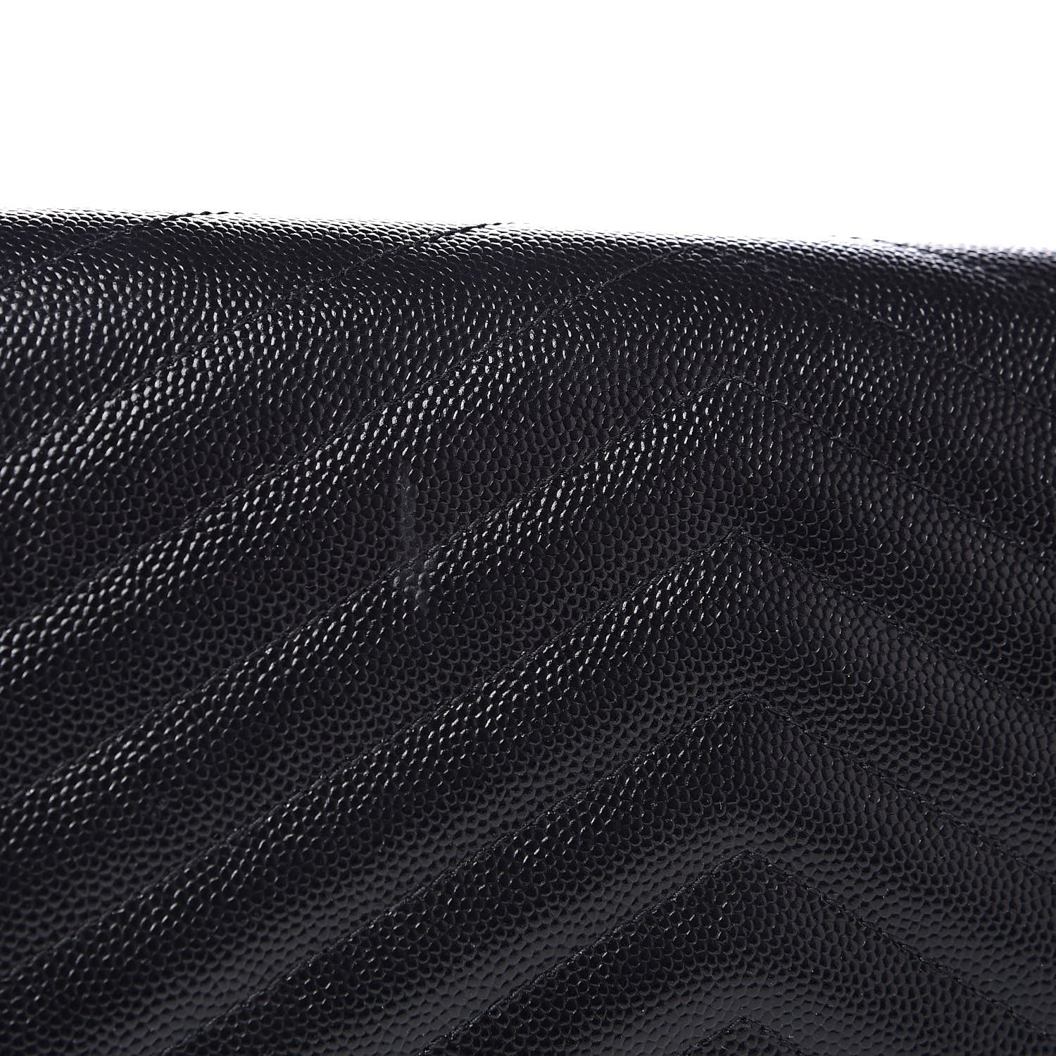 Saint Laurent Grain De Poudre Matelasse Chevron Small Monogram Chain Wallet Black 8 of 8