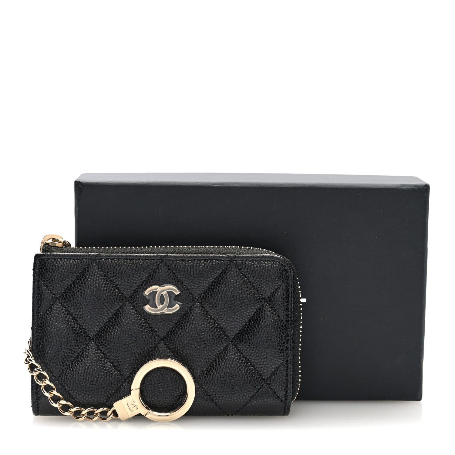 Chanel Caviar Quilted Zipped Key Holder Case Black 8 of 8