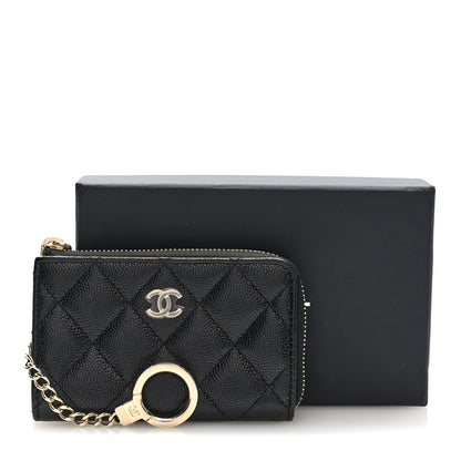 Chanel Caviar Quilted Zipped Key Holder Case Black 8 of 8