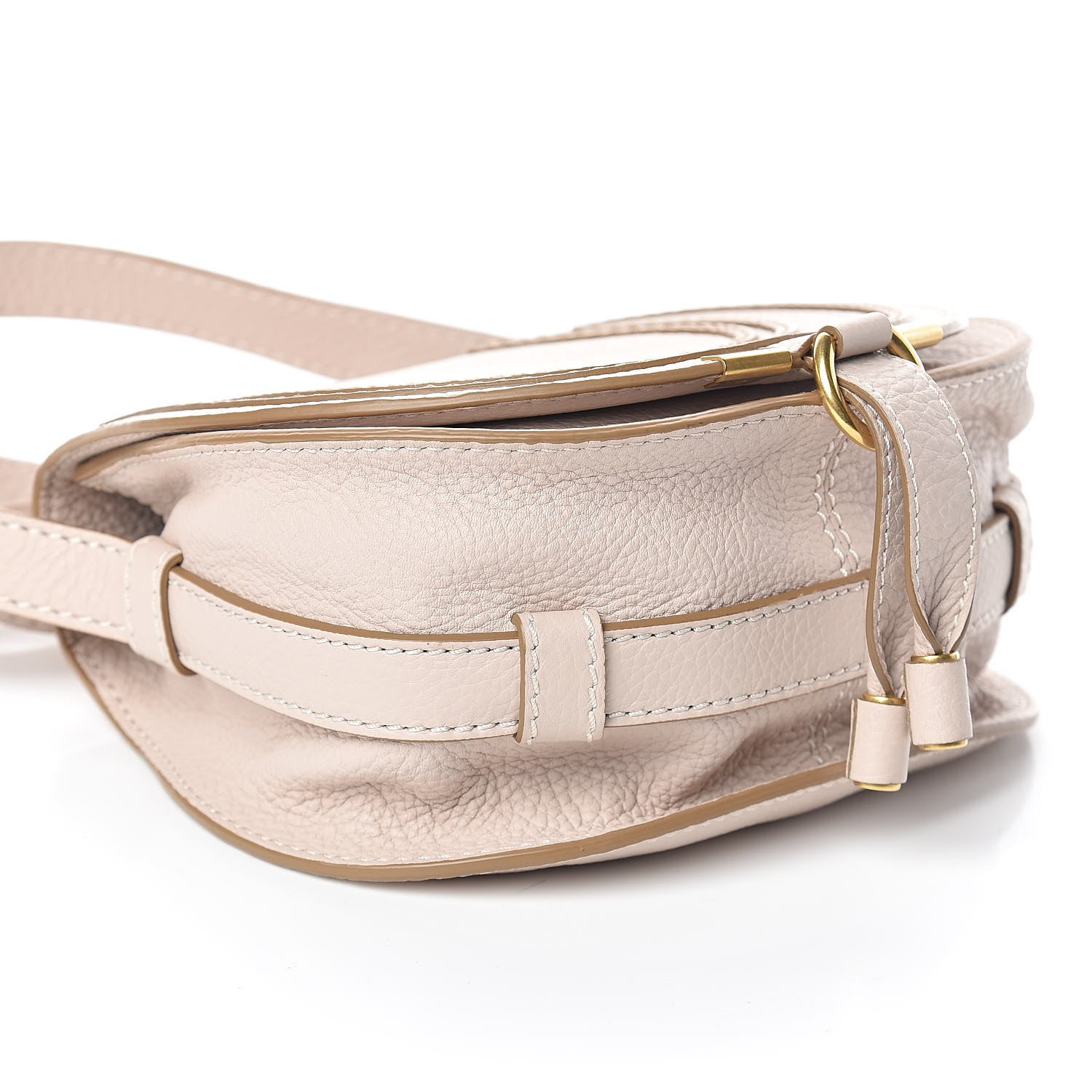 Chloe Calfskin Mini Marcie Round Crossbody Bag Abstract White 7 of 8