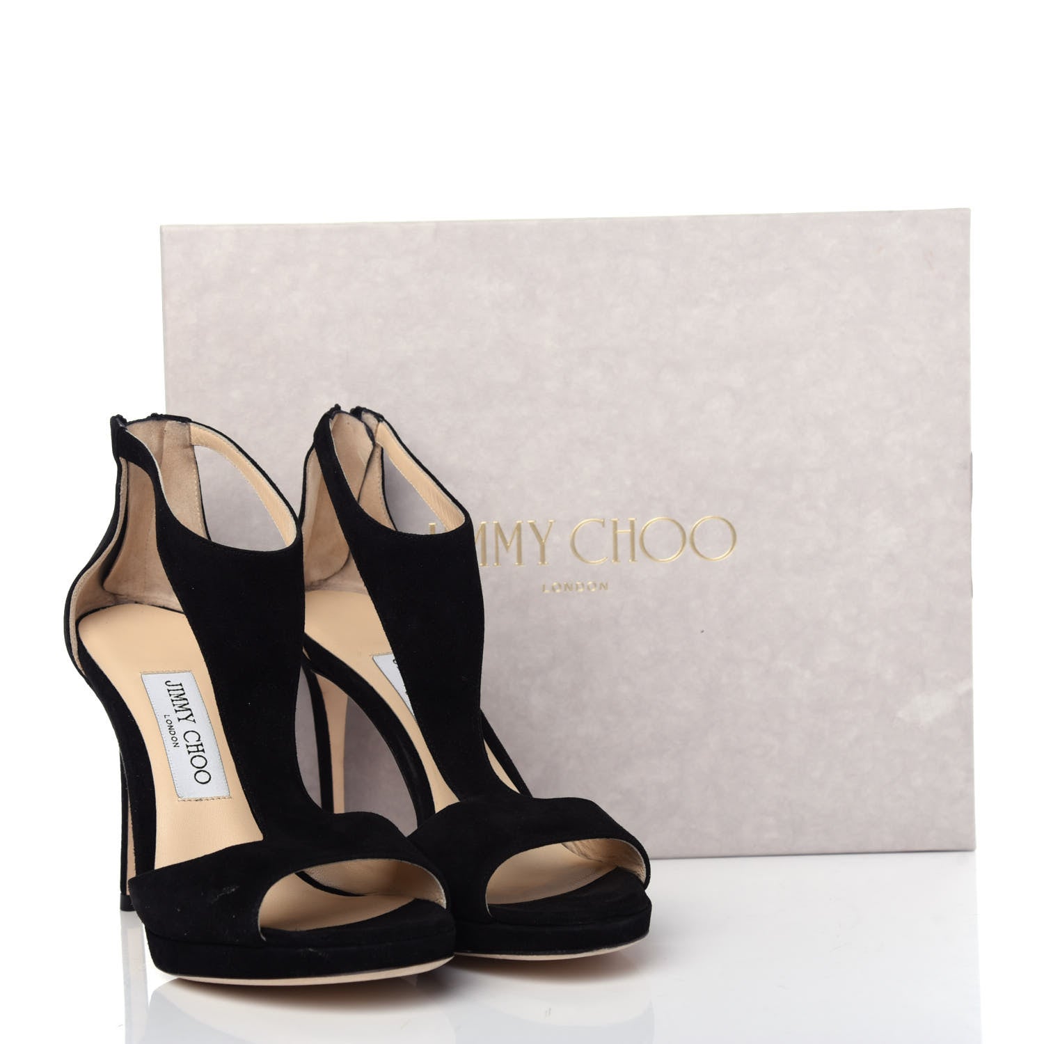 Jimmy Choo Suede Lana 100 Sandals 36.5 Black 10 of 10