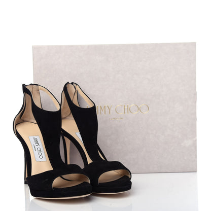 Jimmy Choo Suede Lana 100 Sandals 36.5 Black 10 of 10