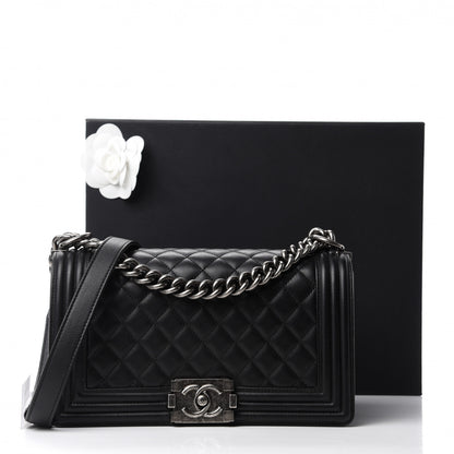 Chanel Calfskin Quilted Medium Boy Flap Black 11 of 11