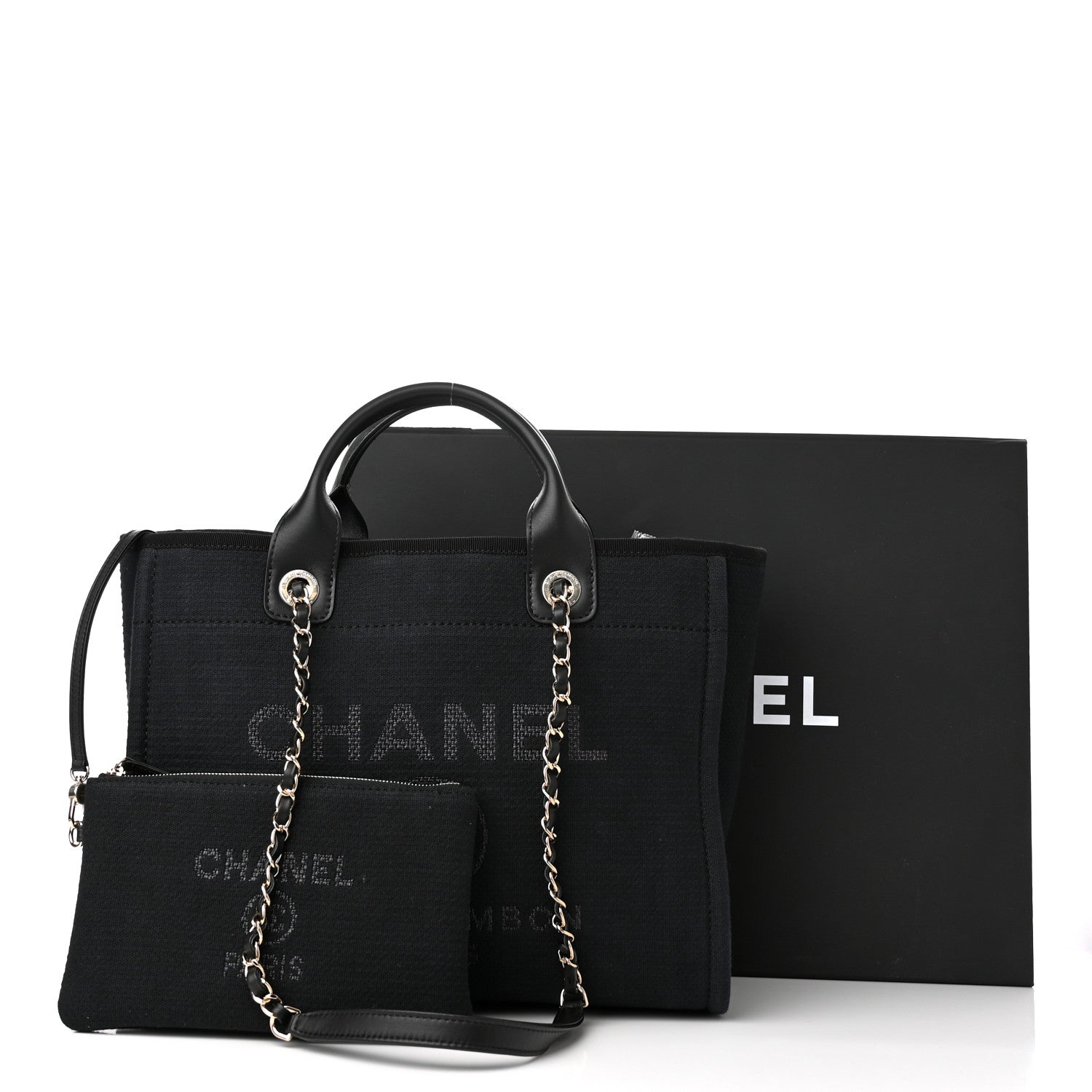 Chanel Mixed Fibers Small Deauville Tote Black 12 of 12