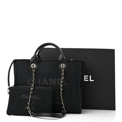 Chanel Mixed Fibers Small Deauville Tote Black 12 of 12