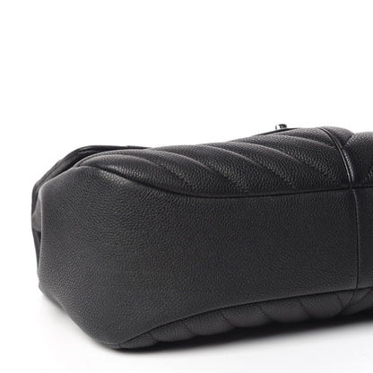 Chanel Caviar Chevron Quilted Large Puffy CC Flap Black 6 of 11