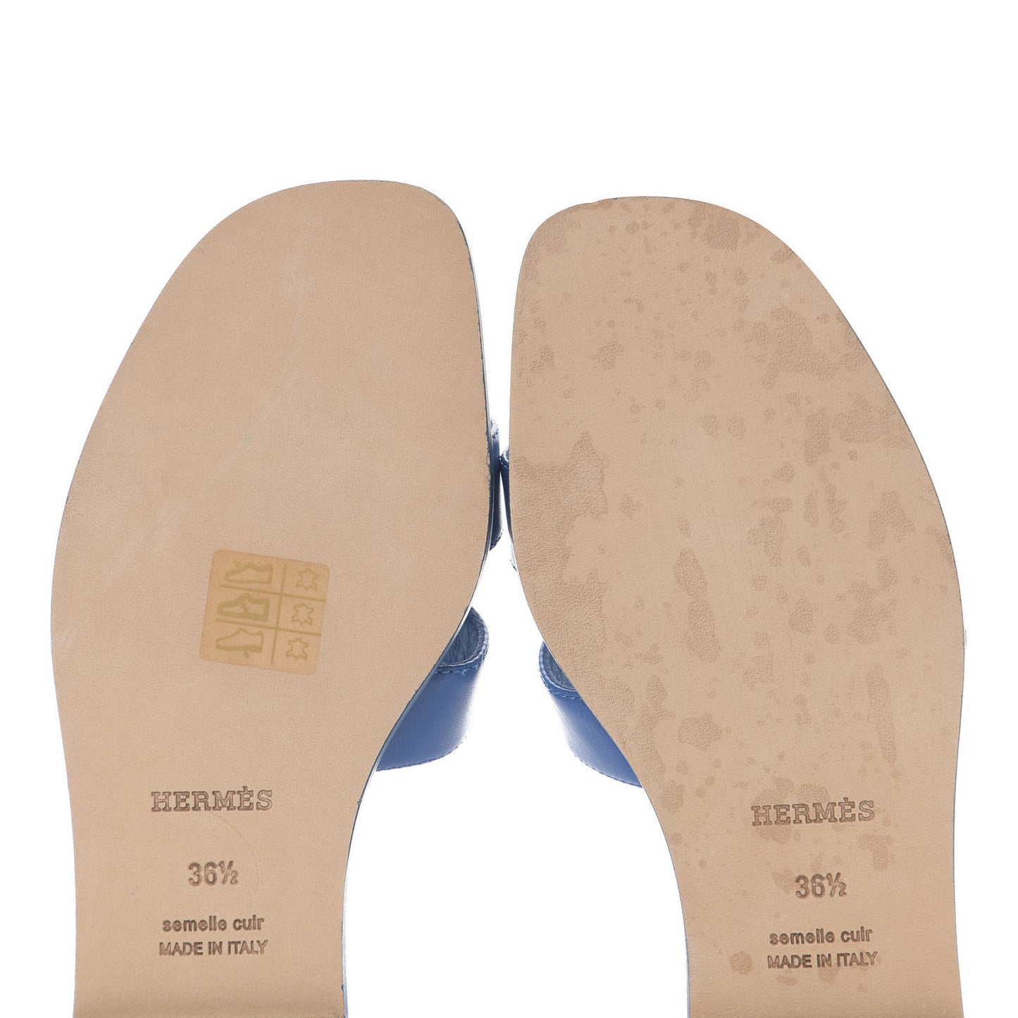 Calfskin Oran Sandals 36.5 Bleu De Chine