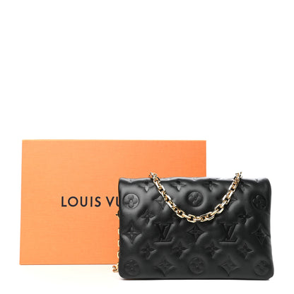 Louis Vuitton Lambskin Embossed Monogram Pochette Coussin Black 9 of 9
