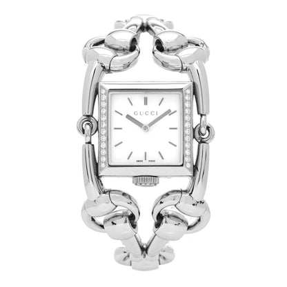 Gucci Stainless Steel Diamond Mother of Pearl 25mm Signoria Quartz Watch 1 of 4